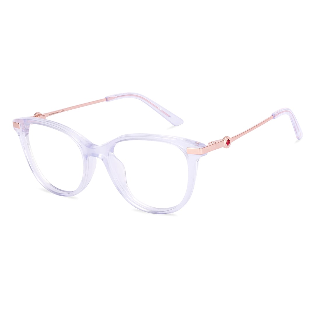 John Jacobs Blue Transparent Full Rim Cat Eye left side
