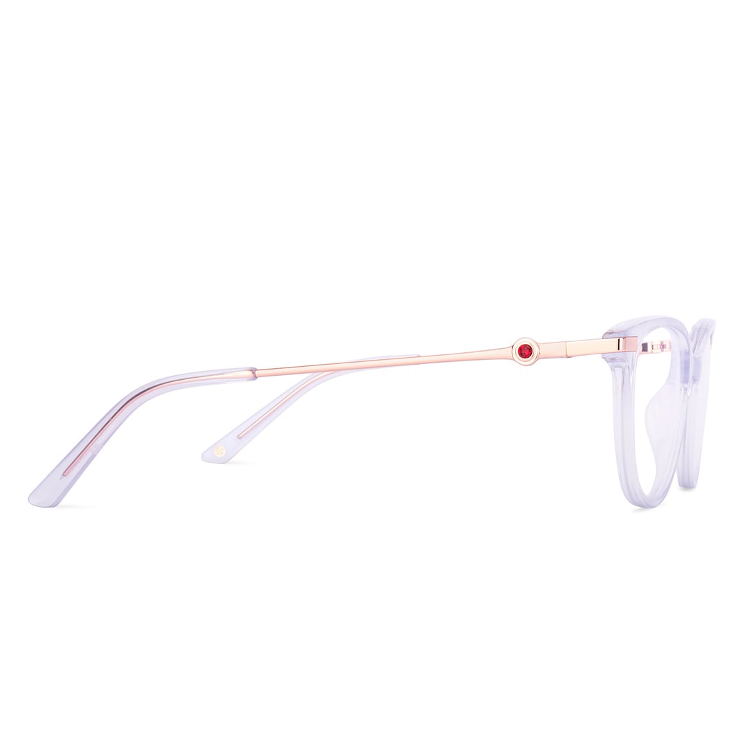 John Jacobs Blue Transparent Full Rim Cat Eye left side