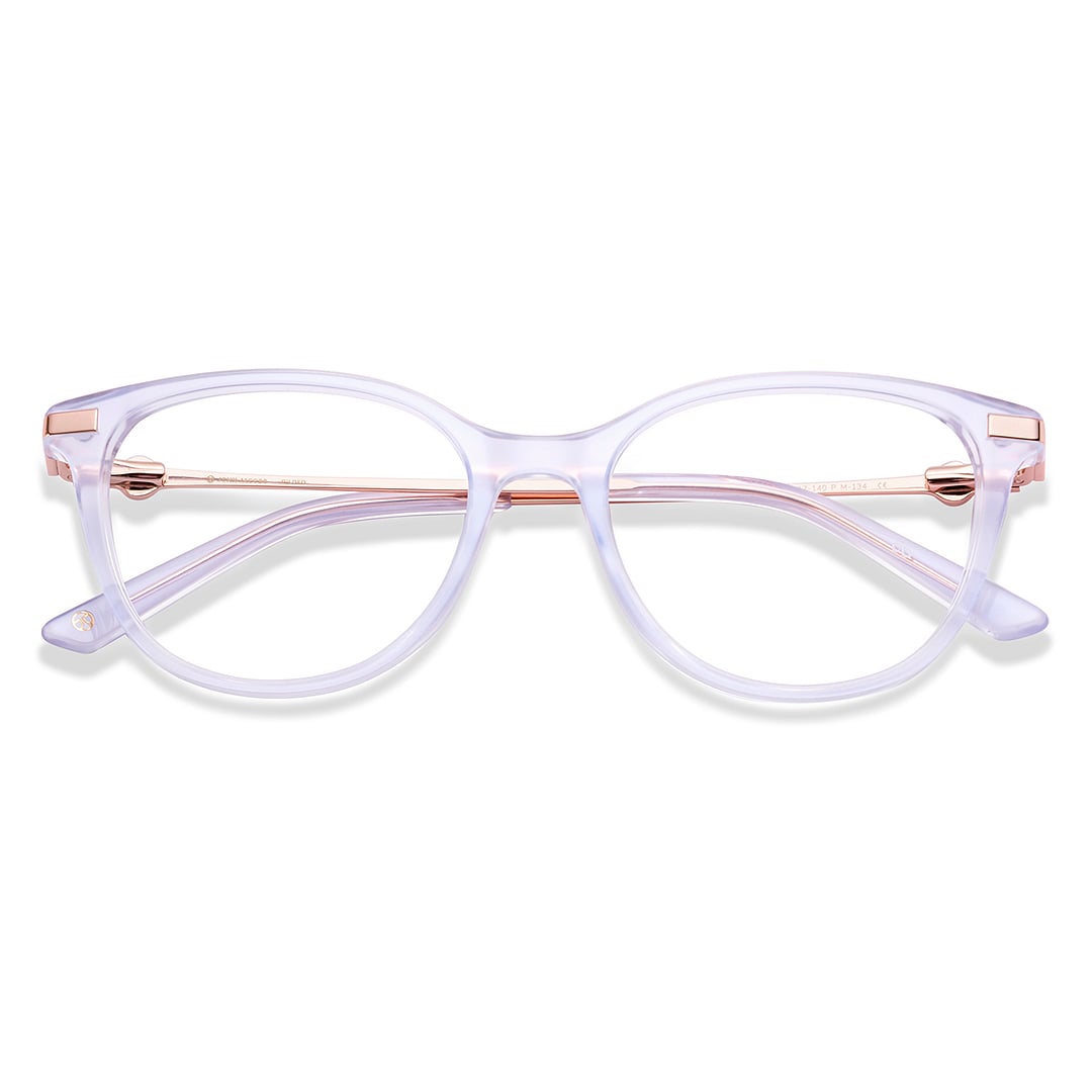 John Jacobs Blue Transparent Full Rim Cat Eye left side