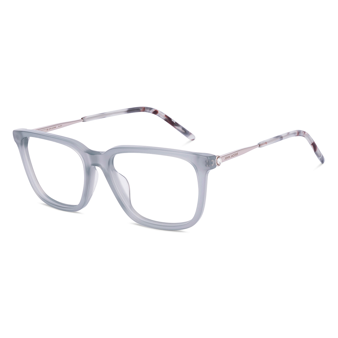 John Jacobs Blue Transparent Full Rim Square left side