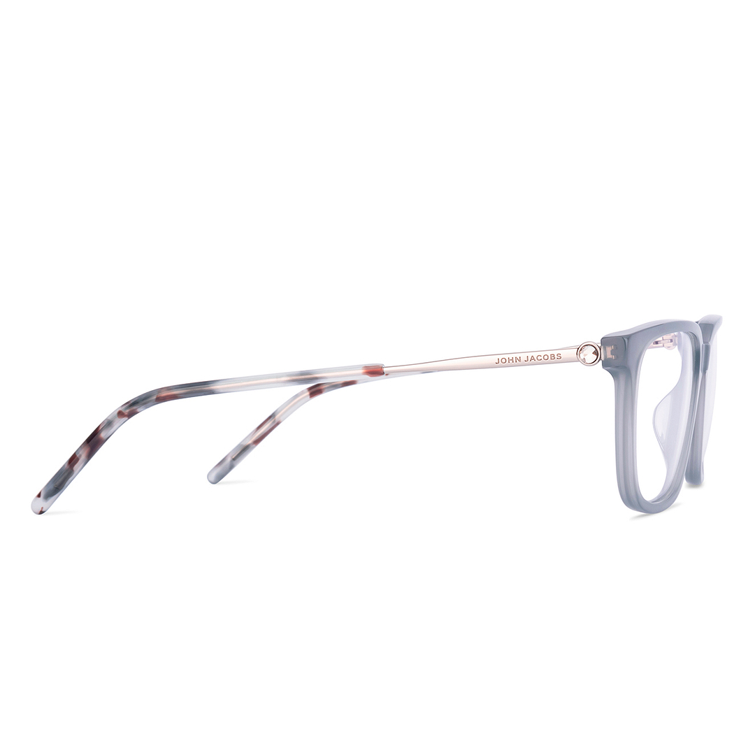 John Jacobs Blue Transparent Full Rim Square left side