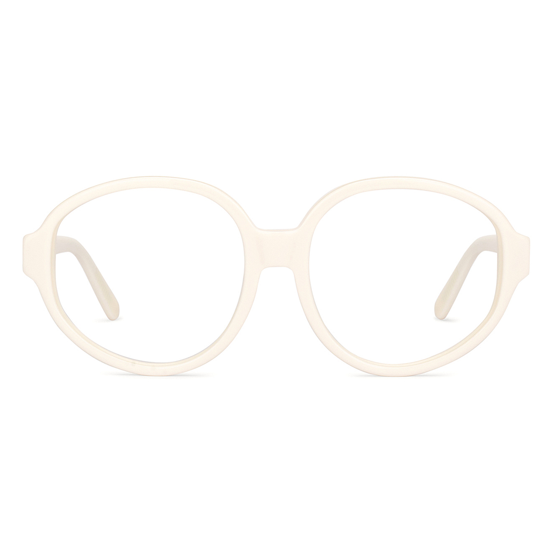 John Jacobs White Full Rim Round left side