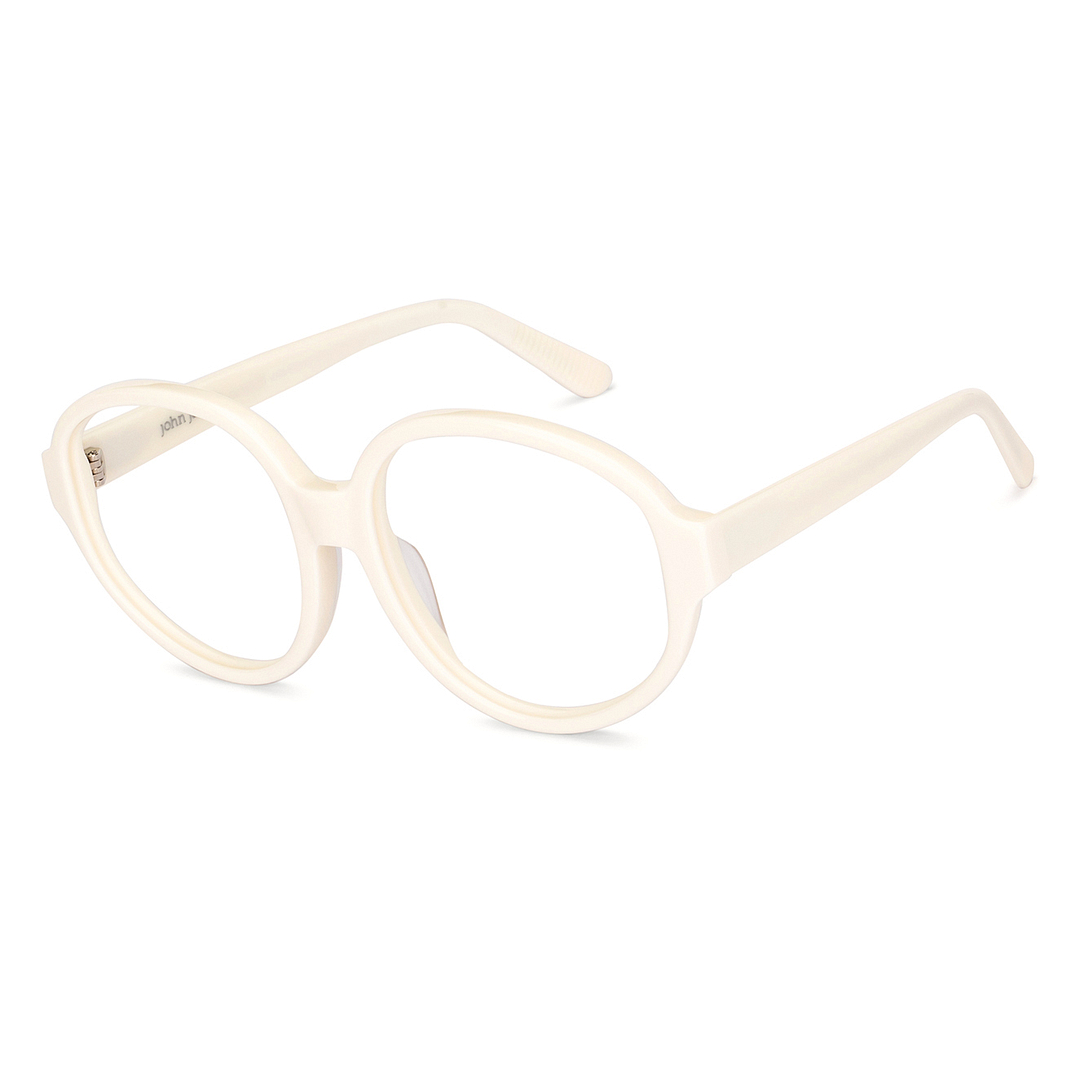 John Jacobs White Full Rim Round right side