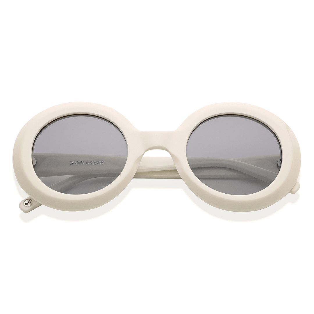 John Jacobs Online White Full Rim Round left side