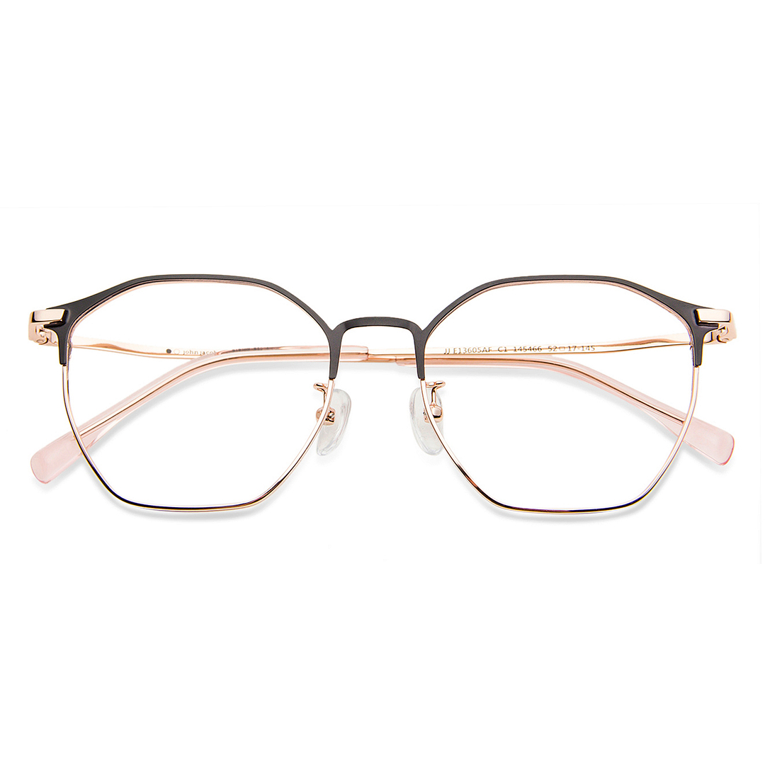 John Jacobs Gold Full Rim Clubmaster left side