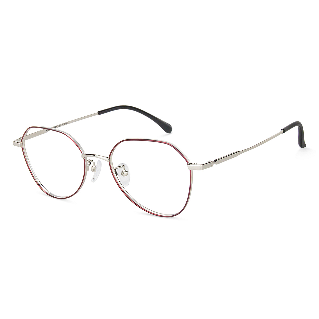 John Jacobs Online Silver Full Rim Hexagonal left side