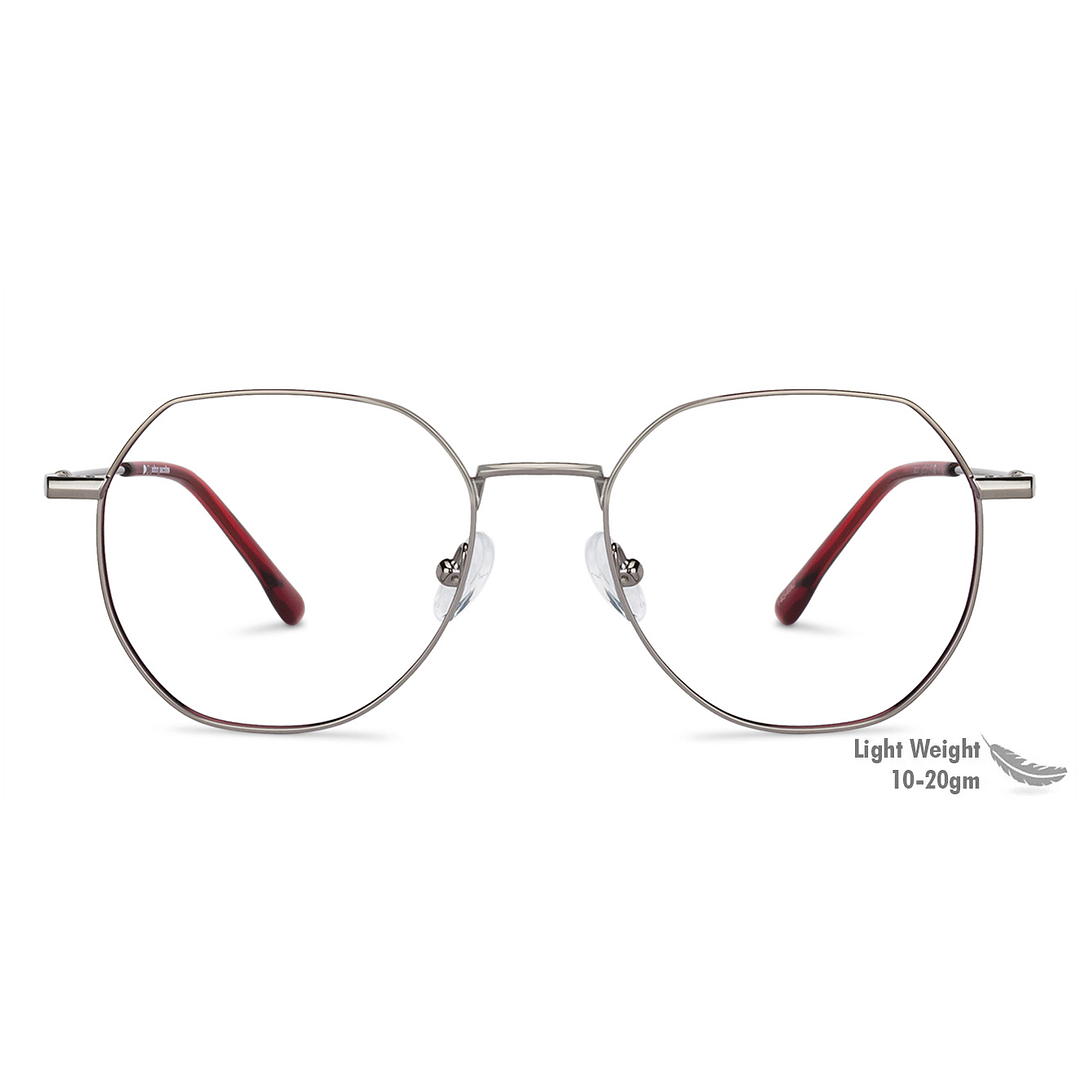 John Jacobs Online Mid Gunmetal Full Rim Hexagonal left side