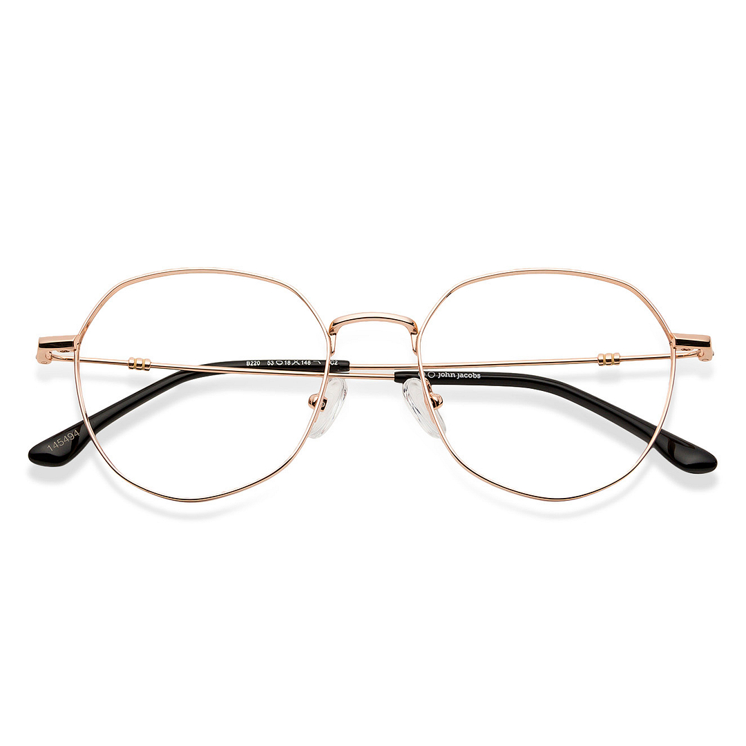 John Jacobs Gold Full Rim Geometric left side