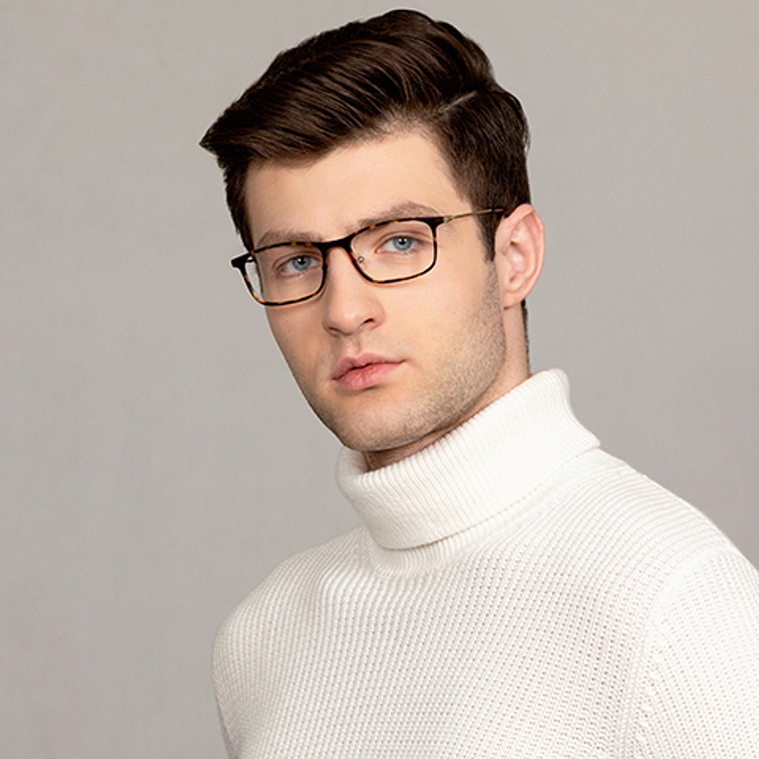 John Jacobs Light Brown Full Rim Rectangle left side