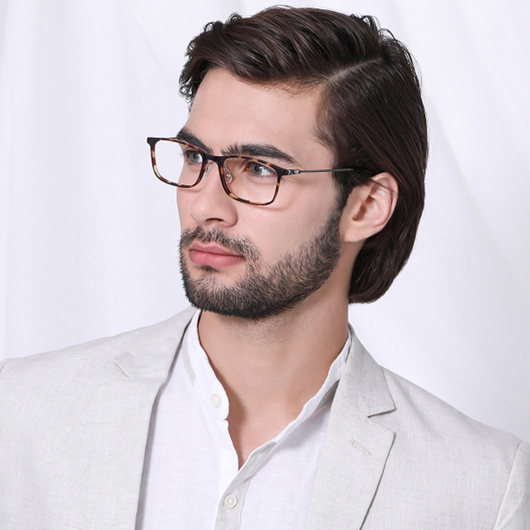 John Jacobs Black Full Rim Rectangle left side