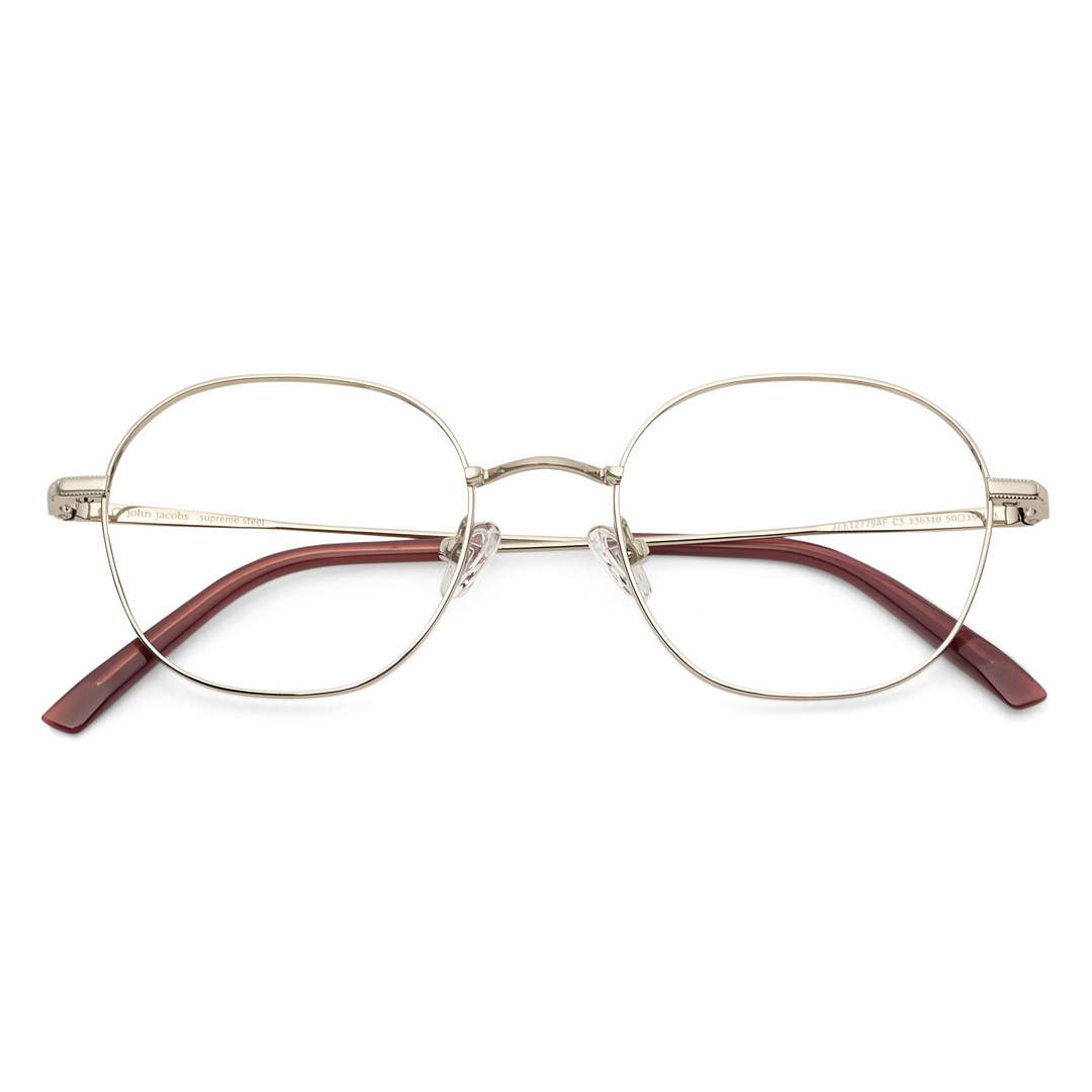 John Jacobs Online Silver Full Rim Hexagonal left side