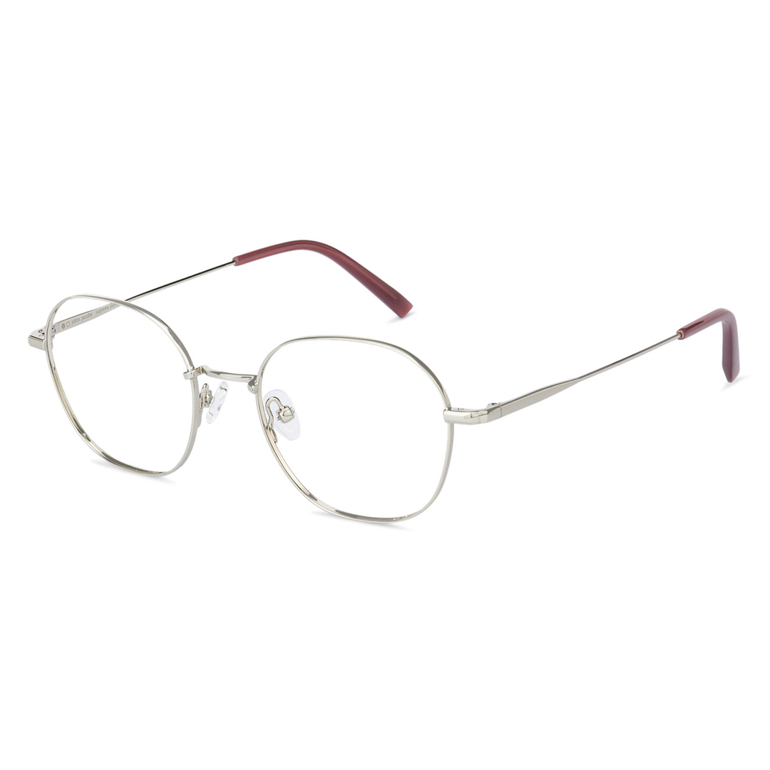 John Jacobs Online Silver Full Rim Hexagonal left side