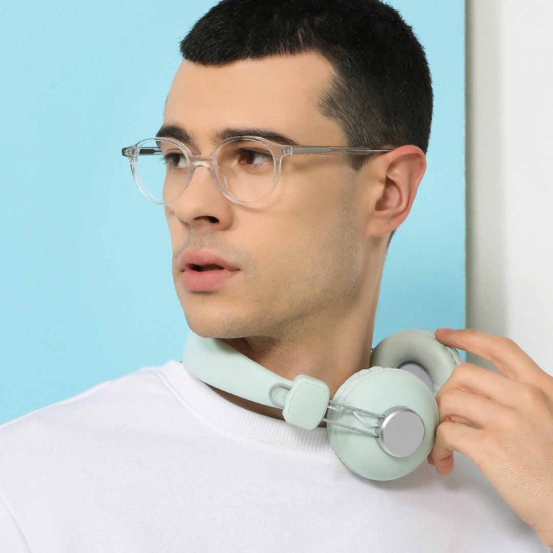 John Jacobs Online Crystal Transparent Full Rim Round left side