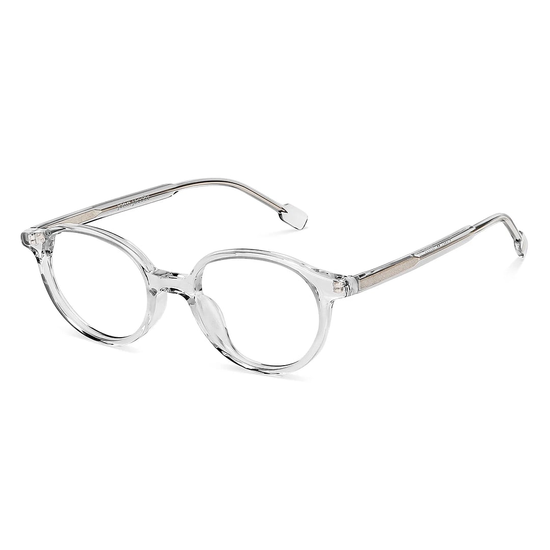John Jacobs Online Crystal Transparent Full Rim Round left side