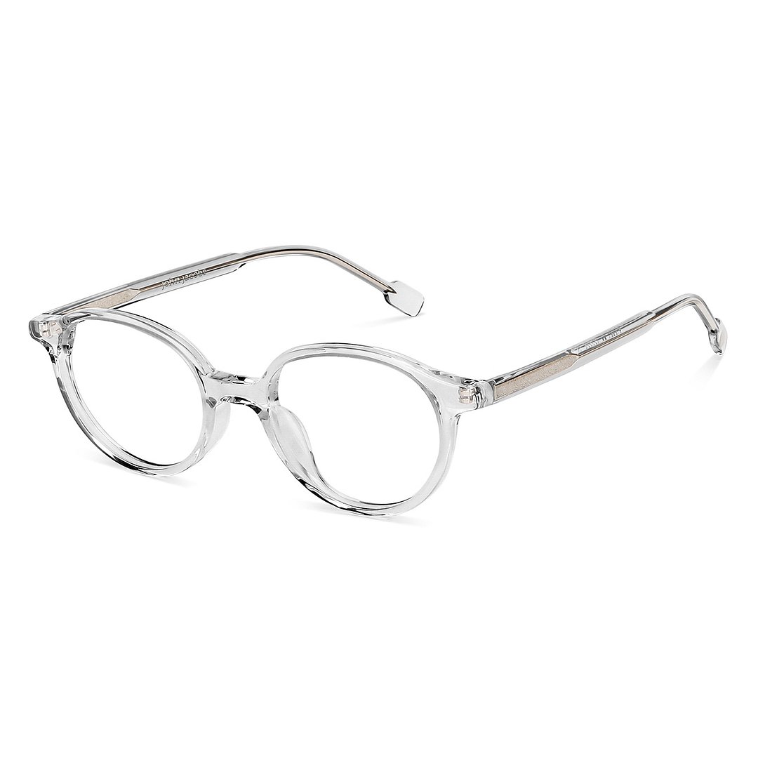 John Jacobs Online Crystal Transparent Full Rim Round left side