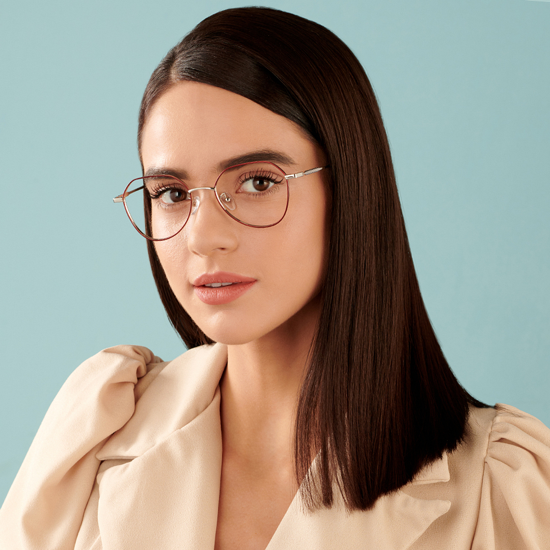 John Jacobs Online Silver Full Rim Hexagonal right side