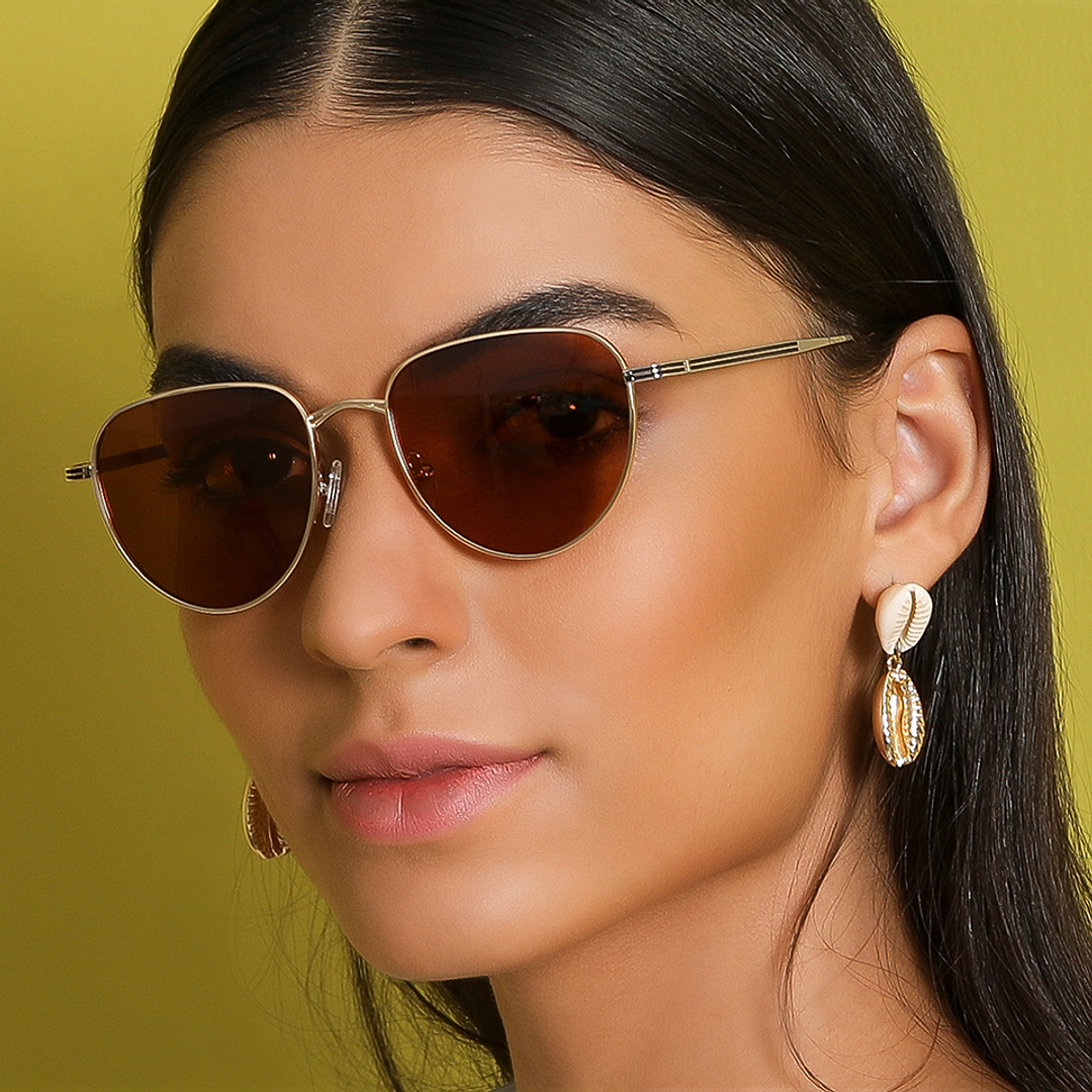 John Jacobs Gold Full Rim Aviator left side