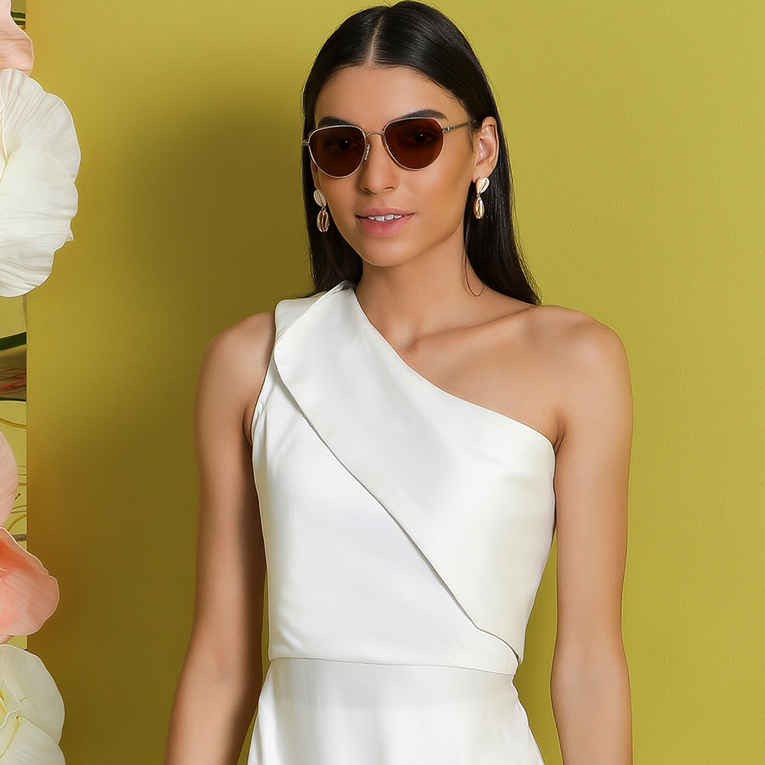 John Jacobs Gold Full Rim Aviator right side