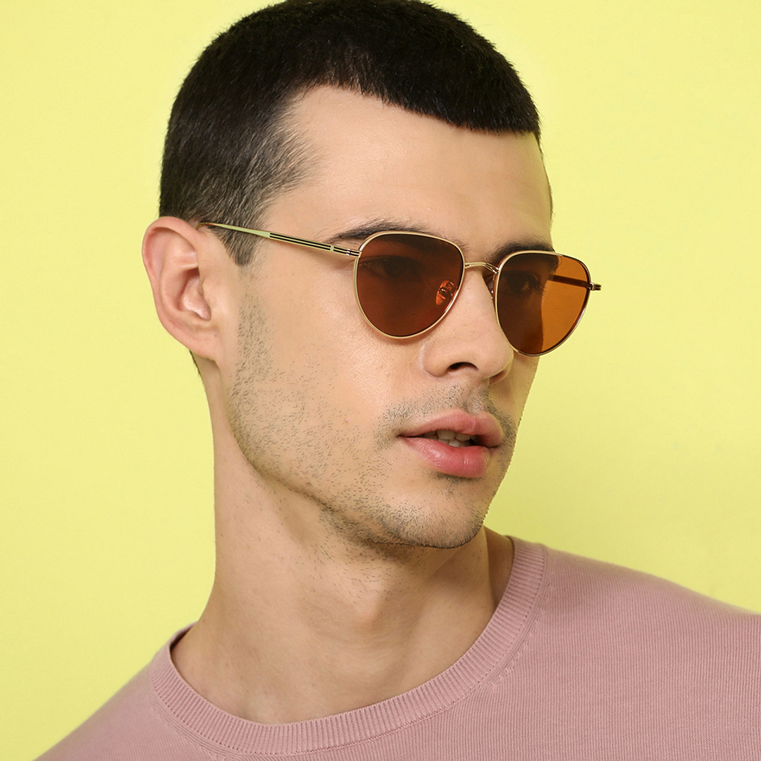 John Jacobs Gold Full Rim Aviator right side