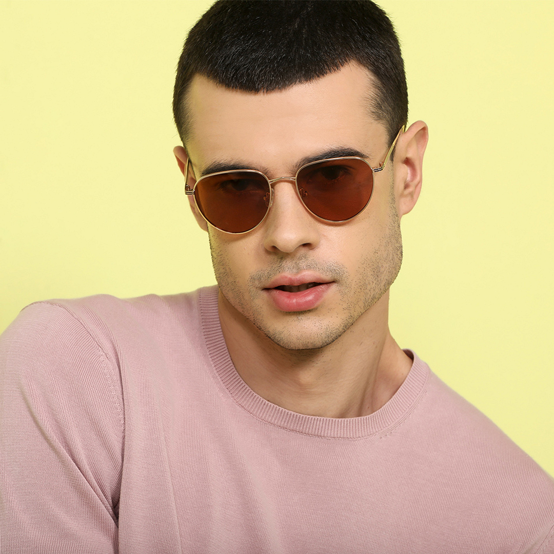 John Jacobs Gold Full Rim Aviator left side