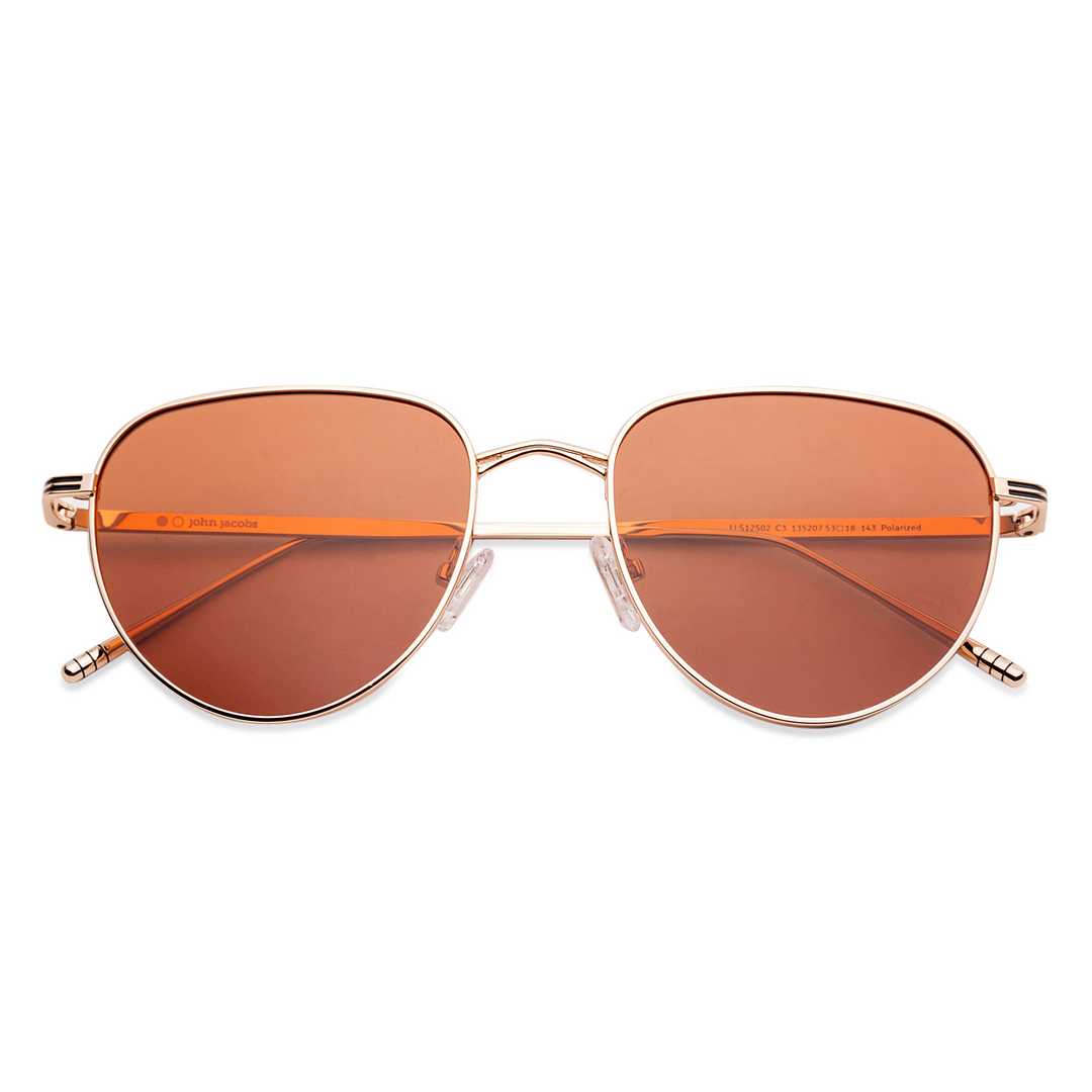 John Jacobs Gold Full Rim Aviator left side