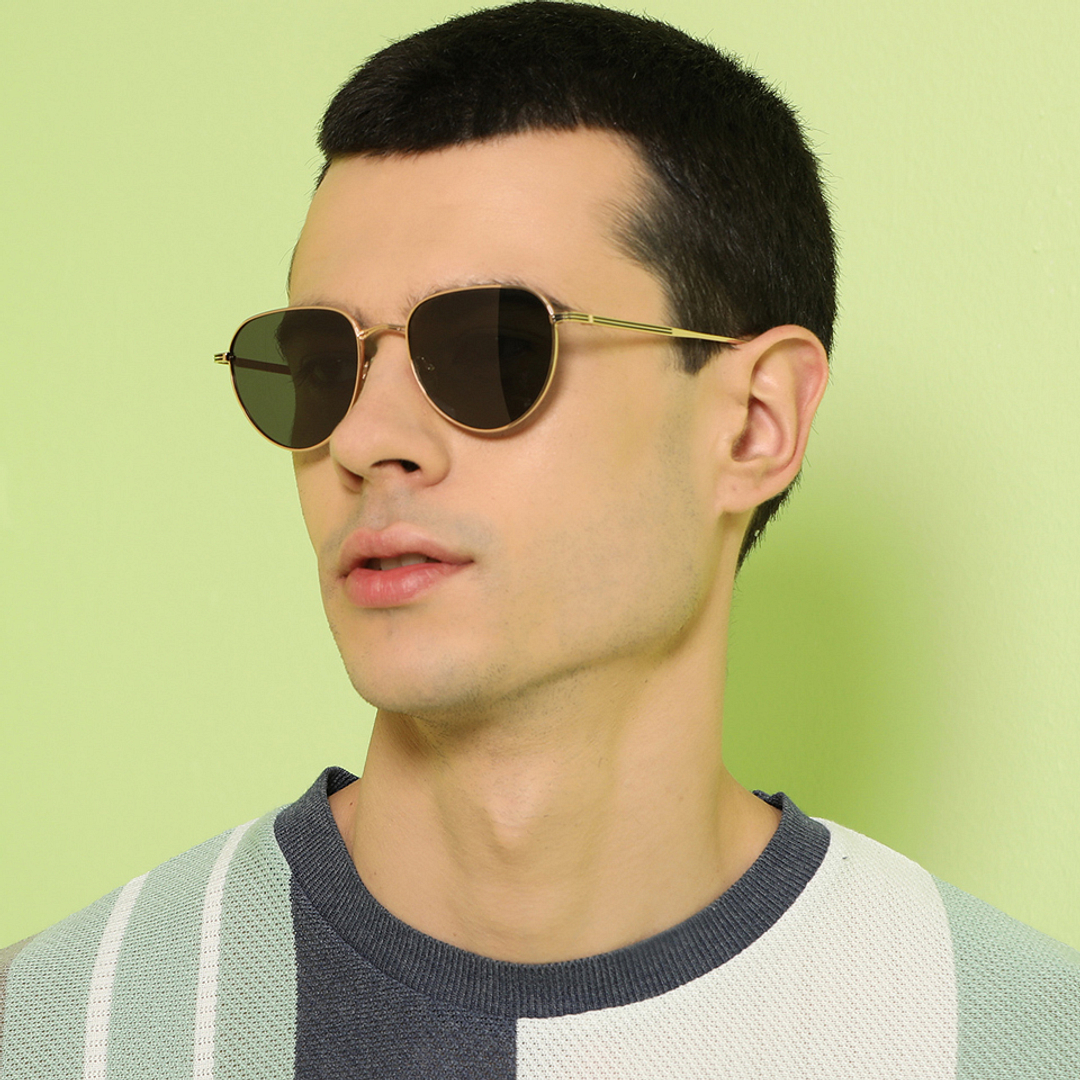 John Jacobs Gold Full Rim Round left side