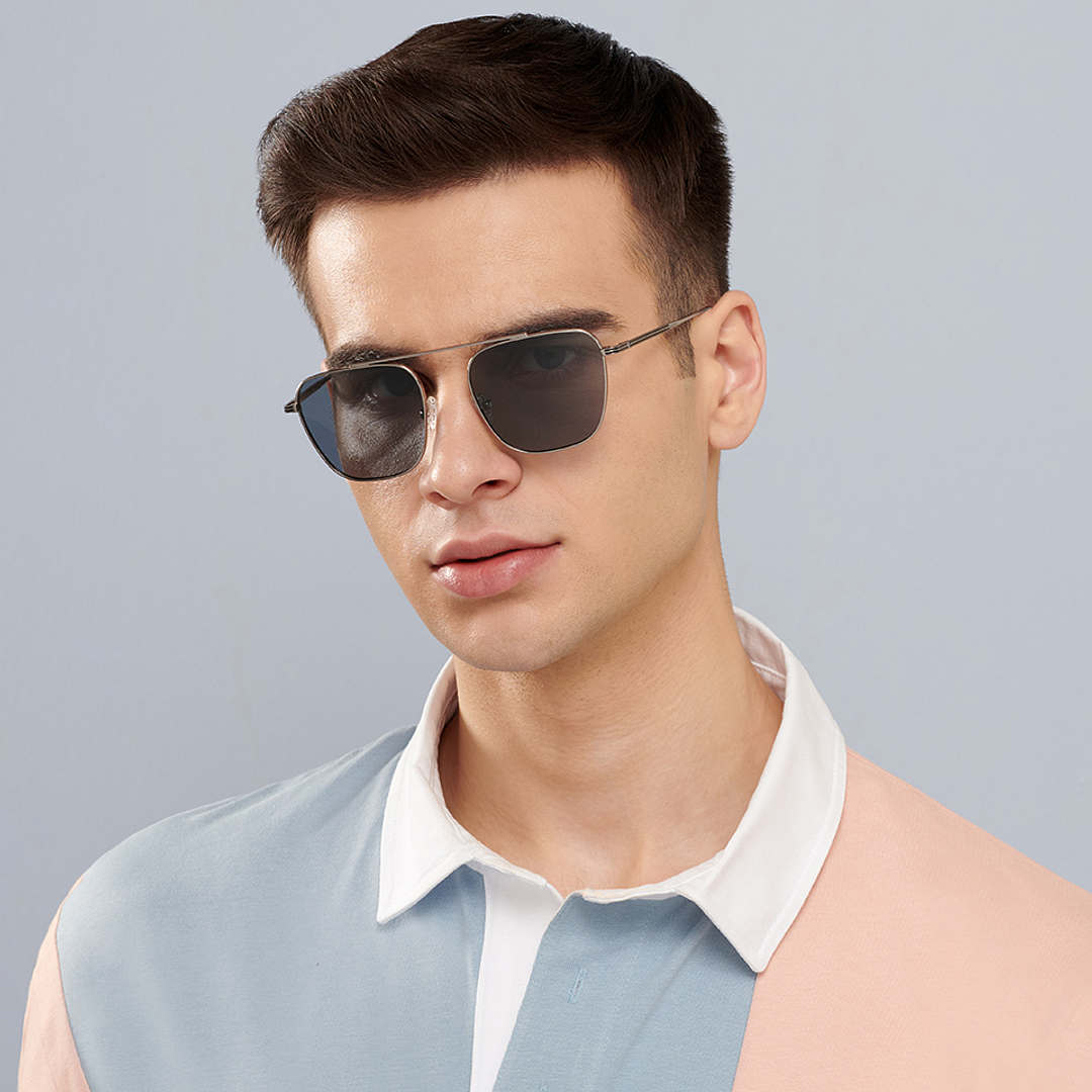 John Jacobs Online Dark Silver Full Rim Square left side