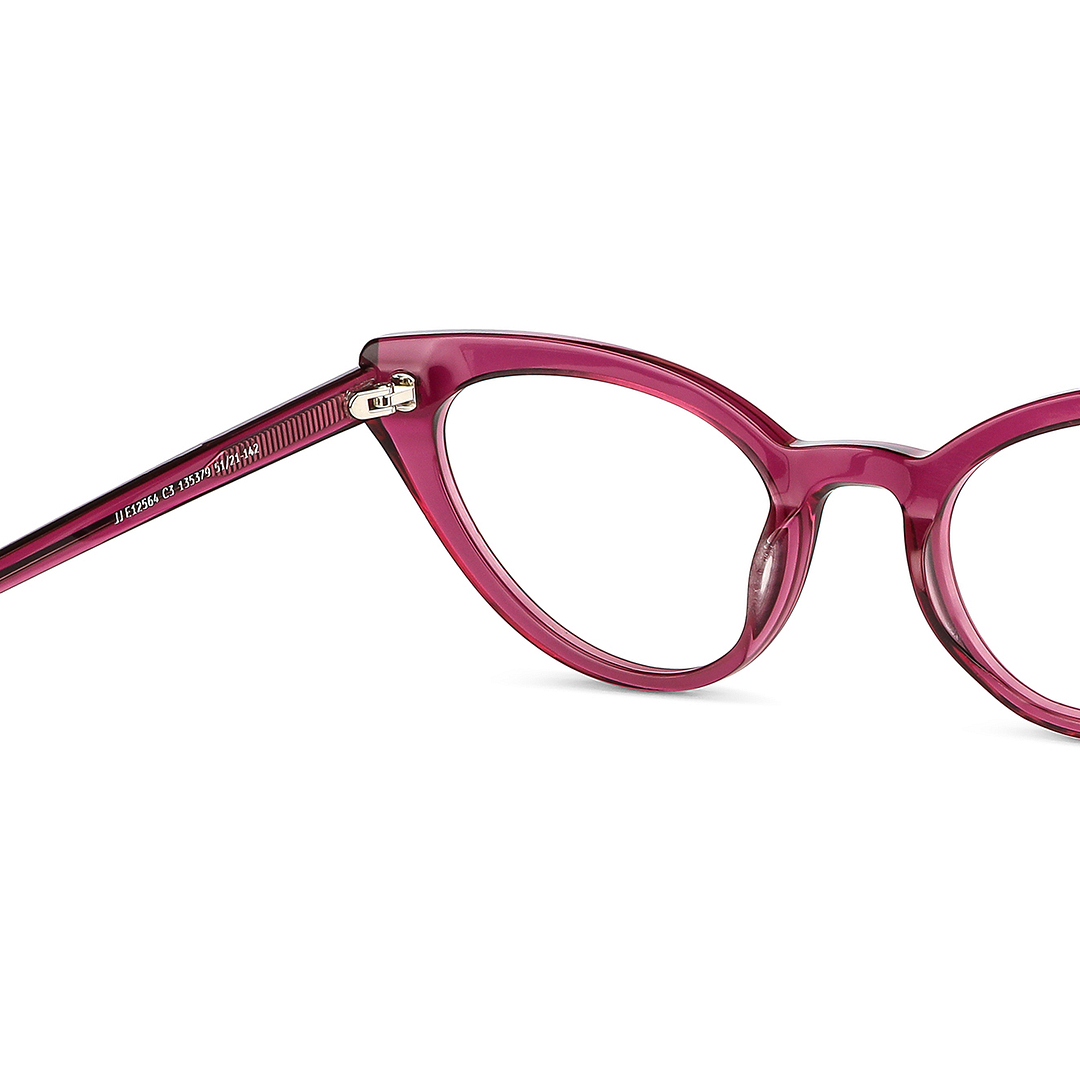 John Jacobs Purple Transparent Full Rim Cat Eye right side