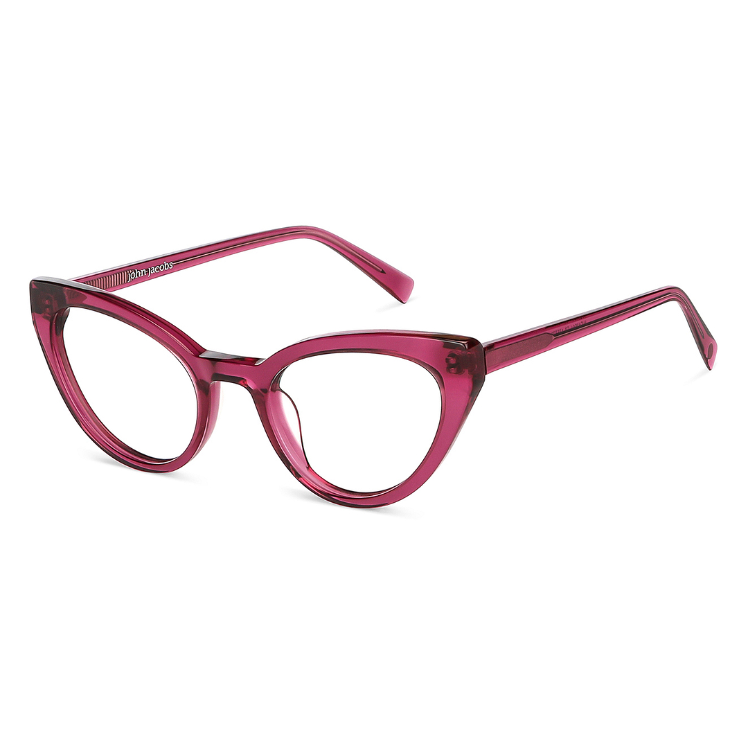 John Jacobs Purple Transparent Full Rim Cat Eye right side