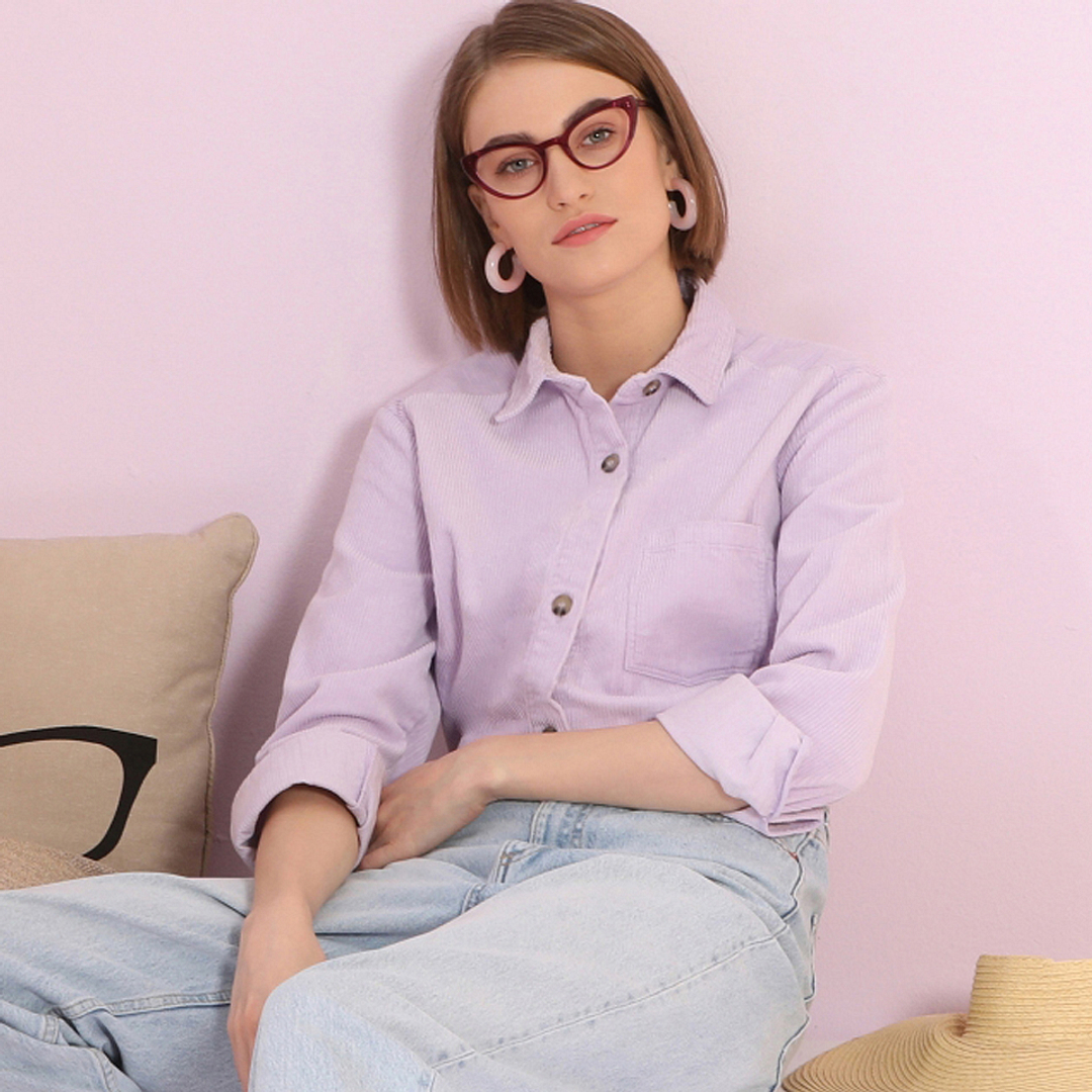 John Jacobs Purple Transparent Full Rim Cat Eye right side