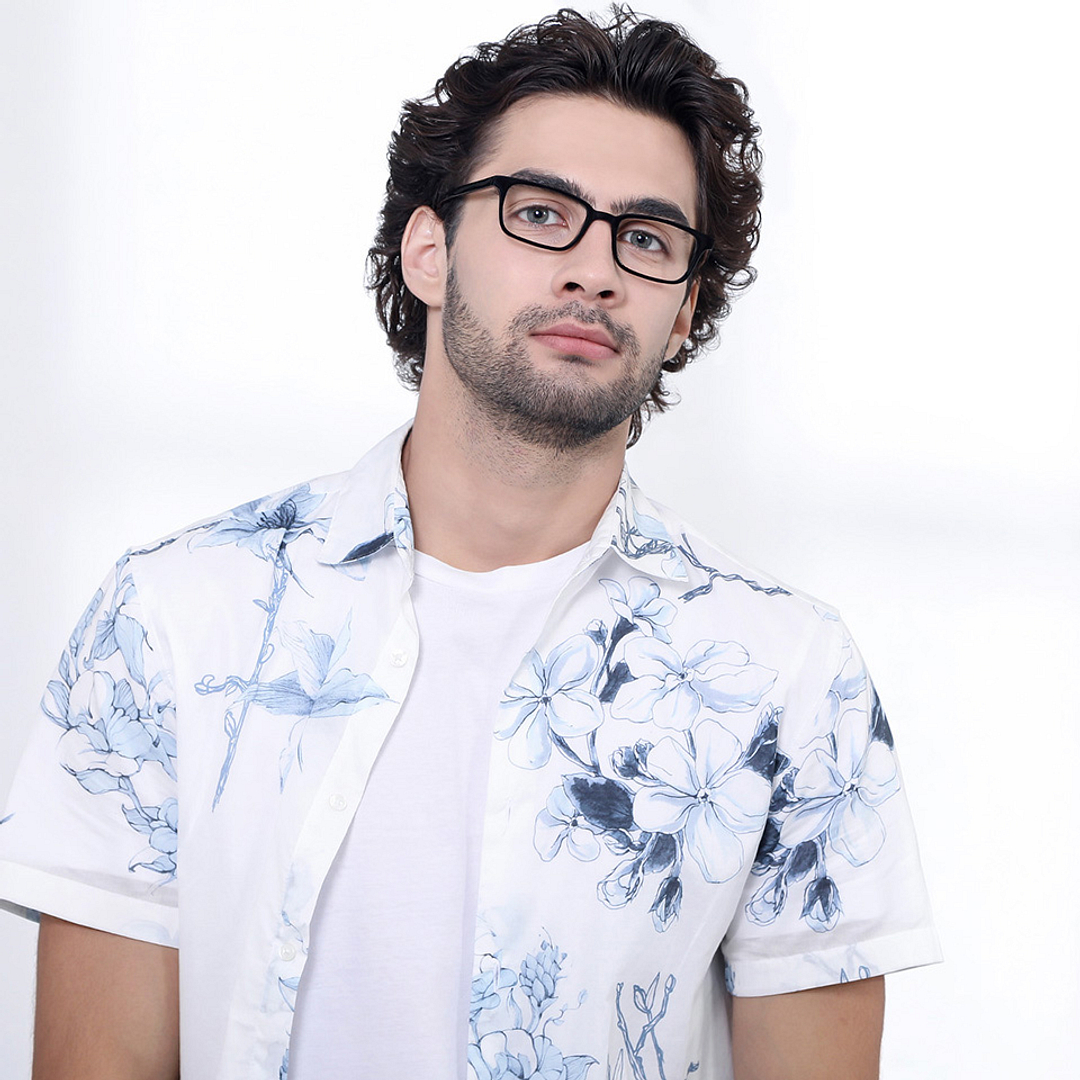 John Jacobs Black Full Rim Rectangle left side