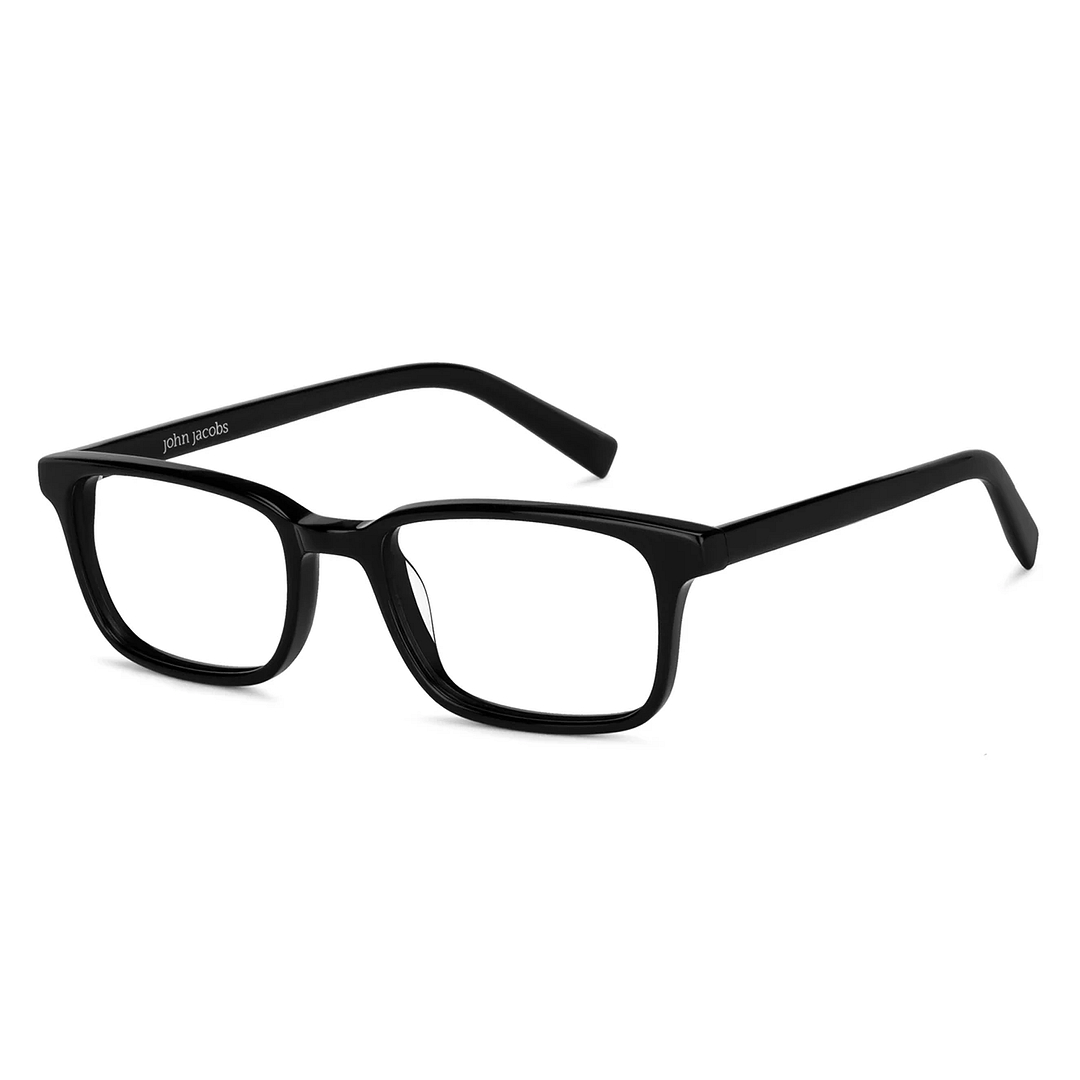 John Jacobs Black Full Rim Rectangle left side
