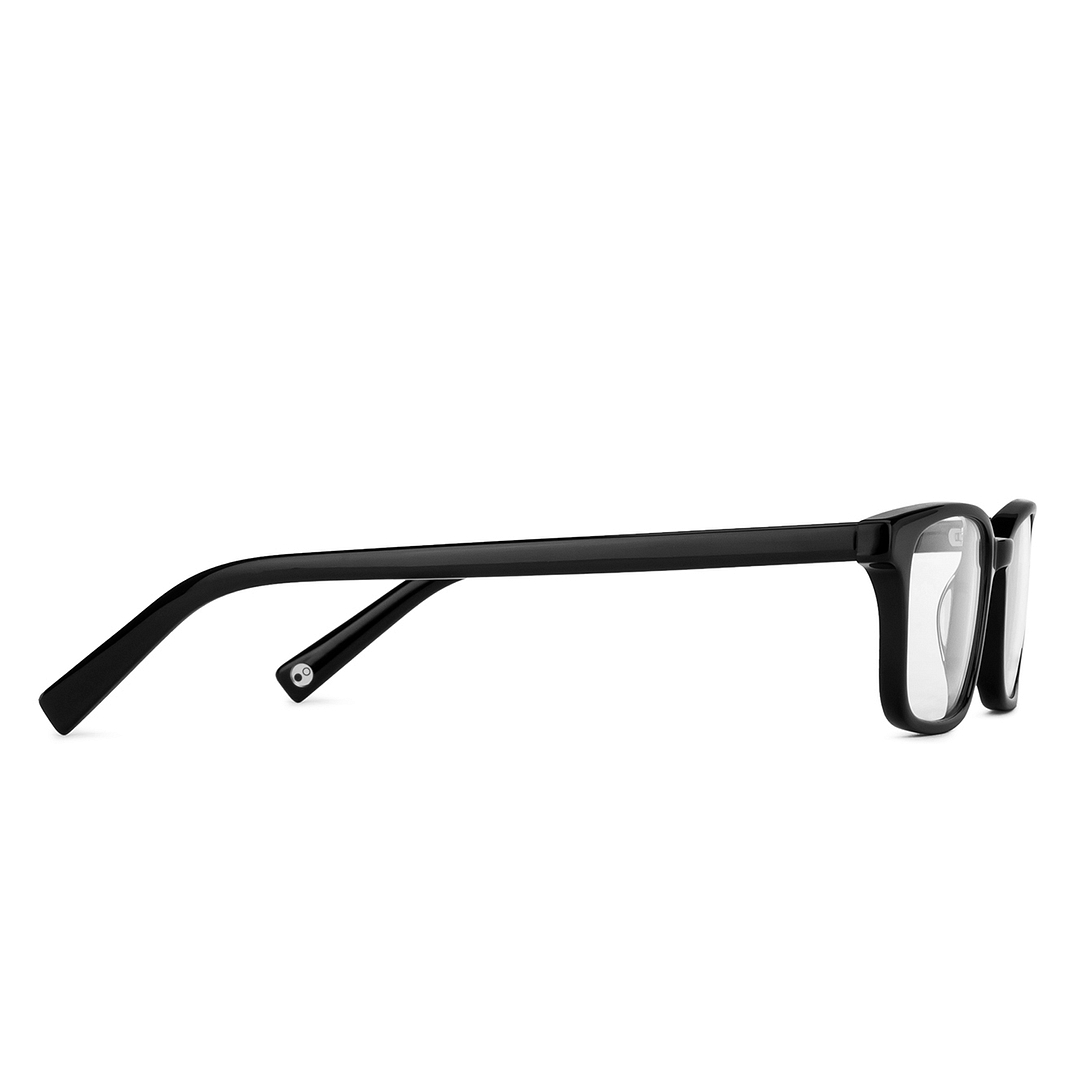 John Jacobs Black Full Rim Rectangle left side