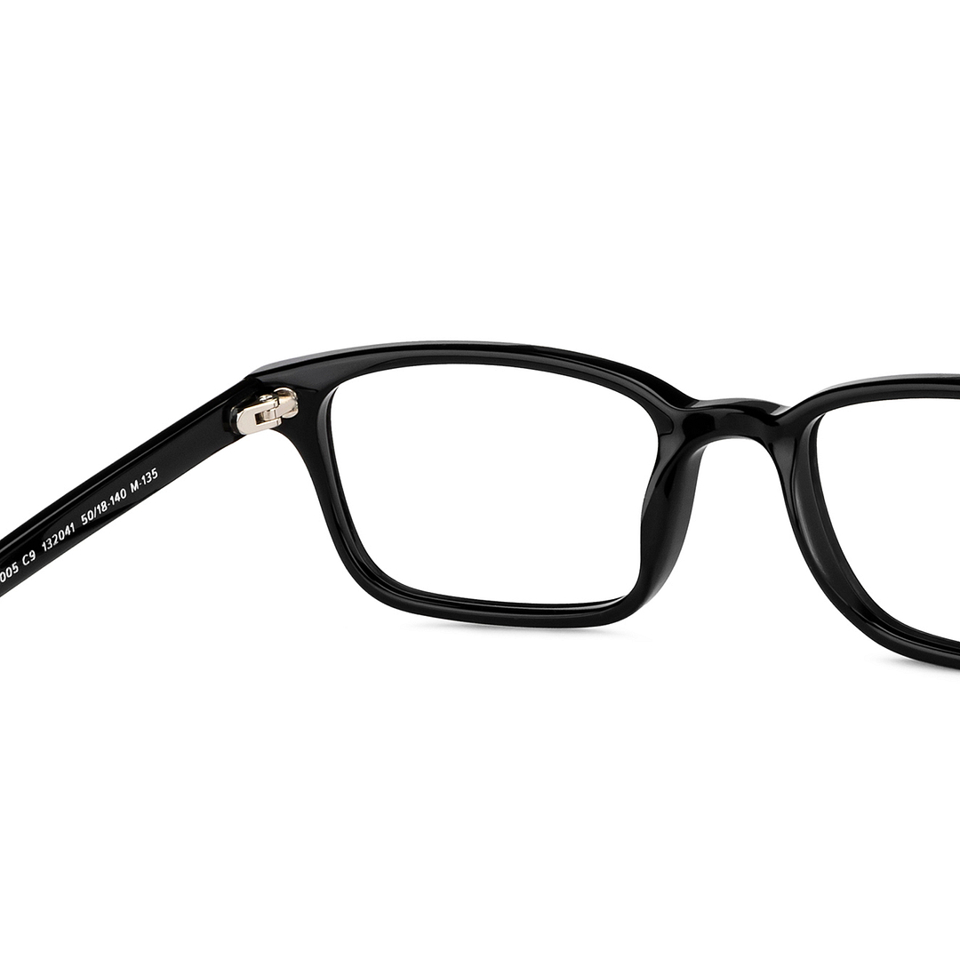 John Jacobs Black Full Rim Rectangle right side
