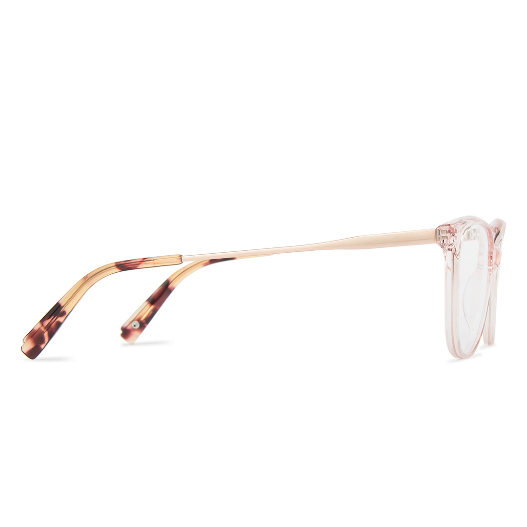 John Jacobs Pink Transparent Full Rim Cat Eye left side