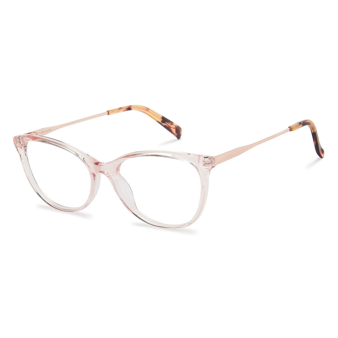 John Jacobs Pink Transparent Full Rim Cat Eye right side