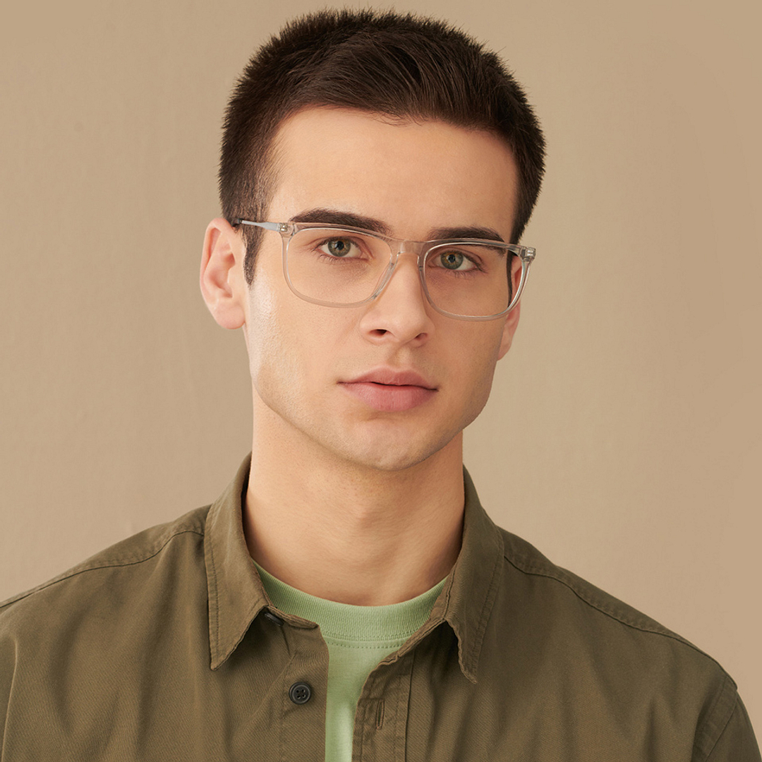 John Jacobs Online Crystal Transparent Full Rim Square right side