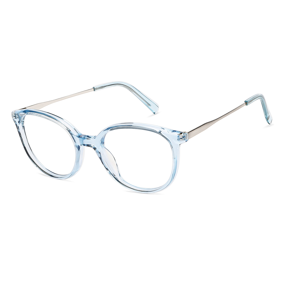 John Jacobs Online Blue Transparent Full Rim Round right side