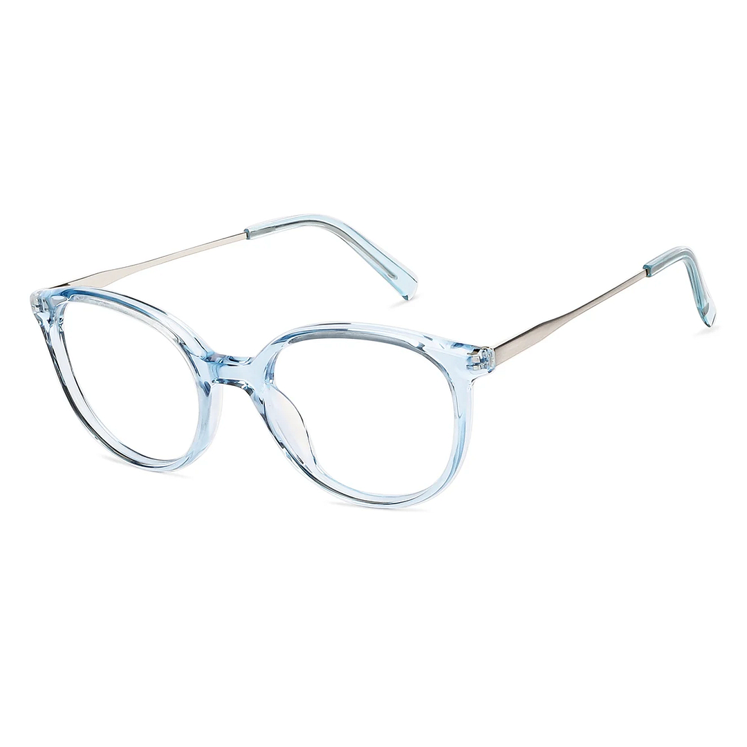 John Jacobs Online Blue Transparent Full Rim Round right side