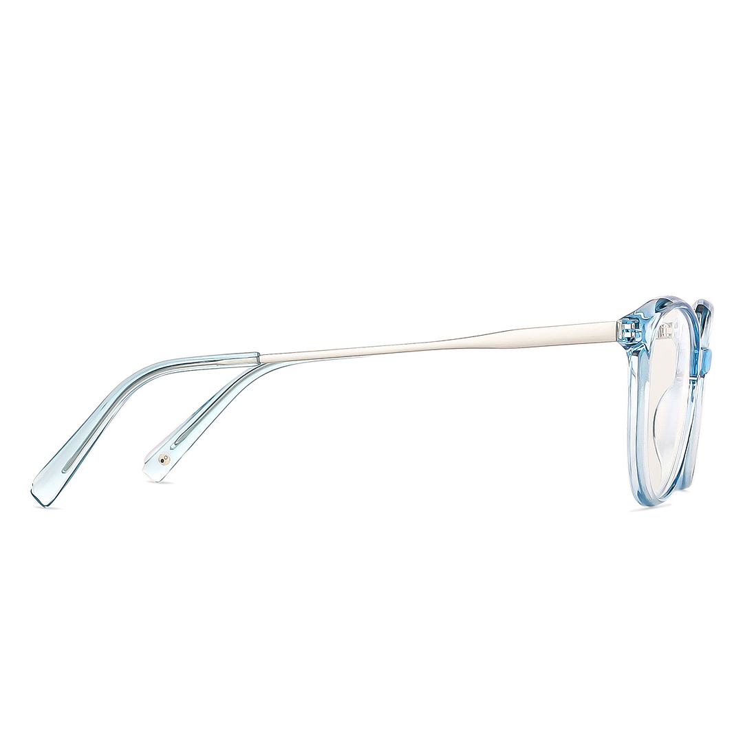 John Jacobs Online Blue Transparent Full Rim Round left side
