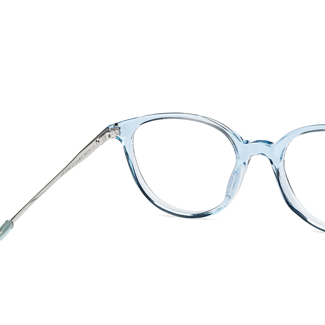 John Jacobs Online Blue Transparent Full Rim Round right side