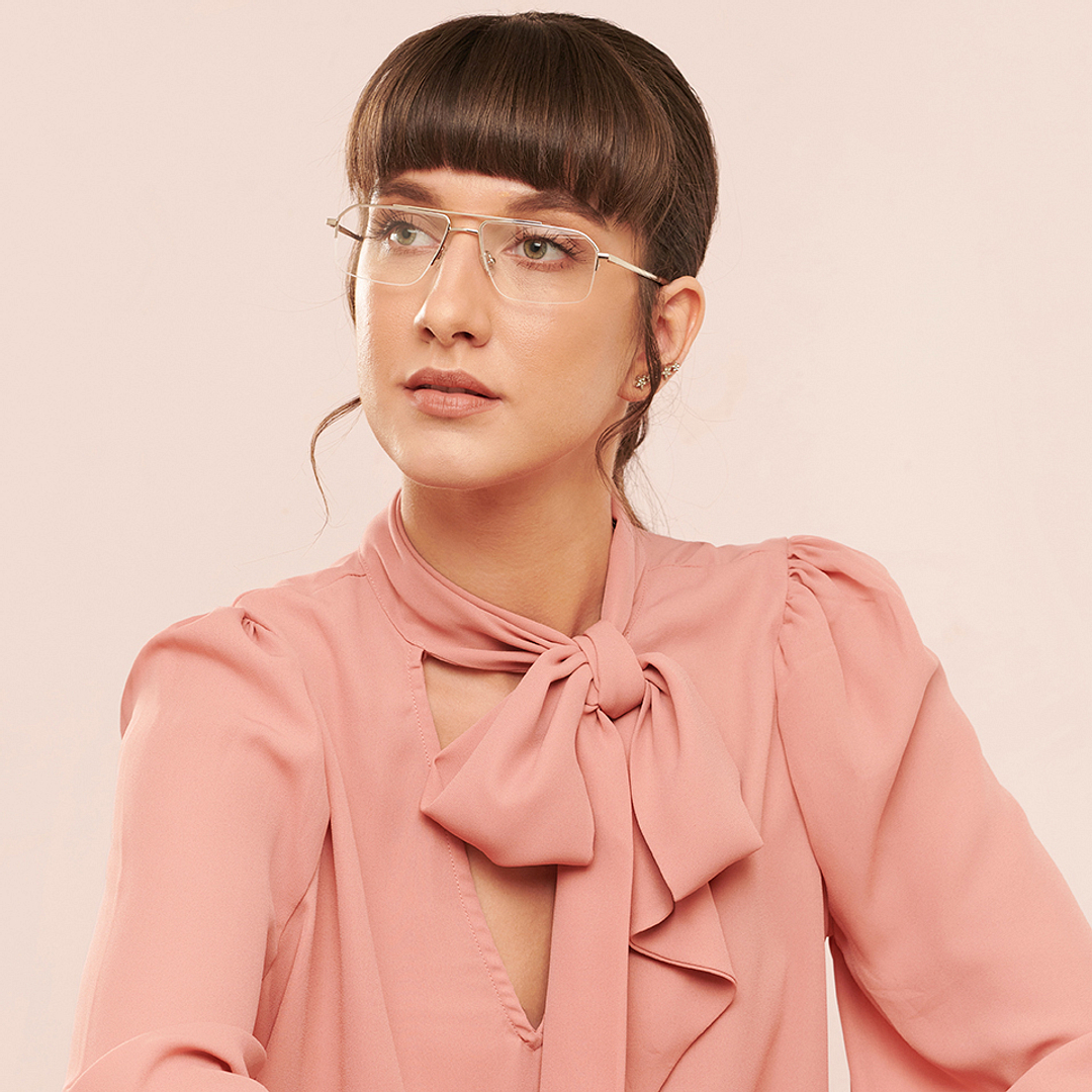 John Jacobs Online Gold Half Rim Rectangle left side