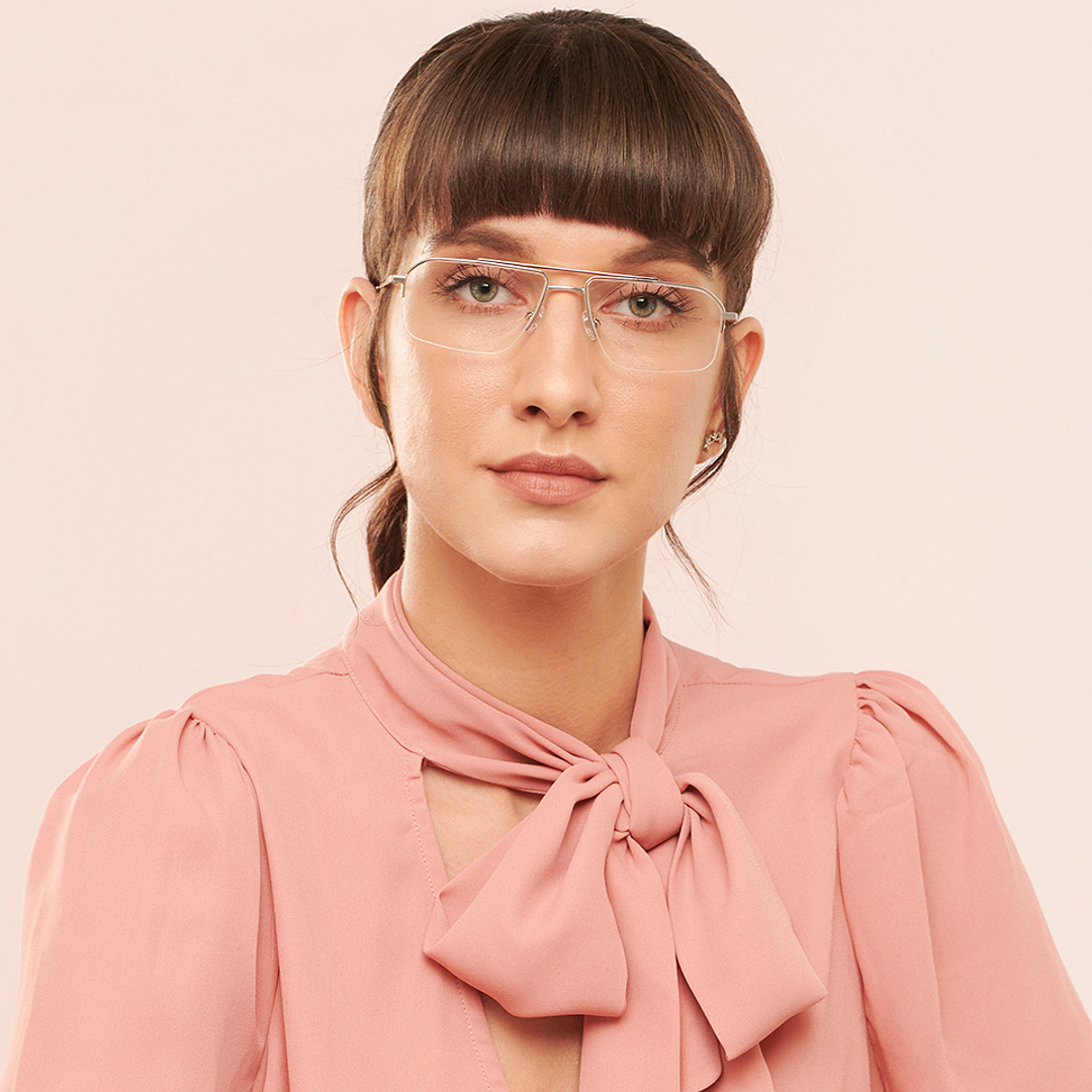 John Jacobs Online Gold Half Rim Rectangle right side