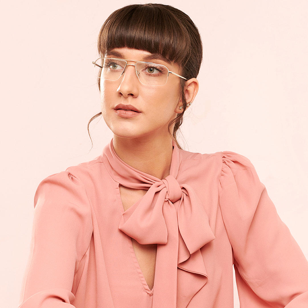 John Jacobs Online Silver Half Rim Rectangle right side