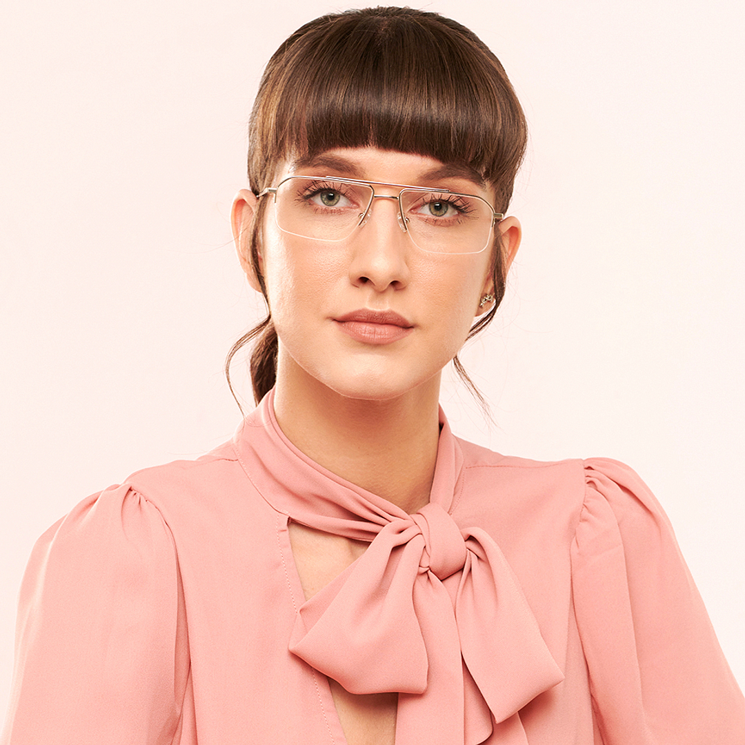 John Jacobs Online Silver Half Rim Rectangle left side