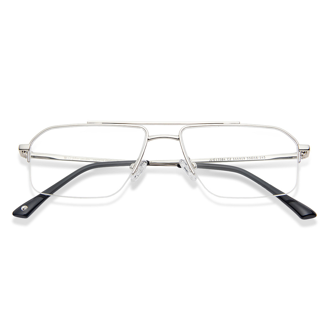 John Jacobs Online Silver Half Rim Rectangle left side