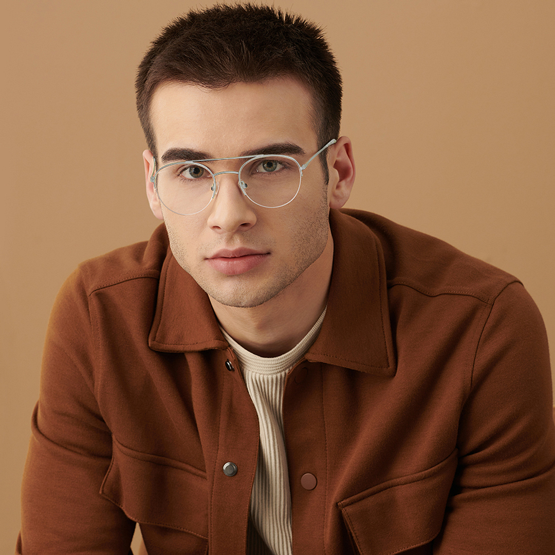 John Jacobs Online Silver Half Rim Round right side