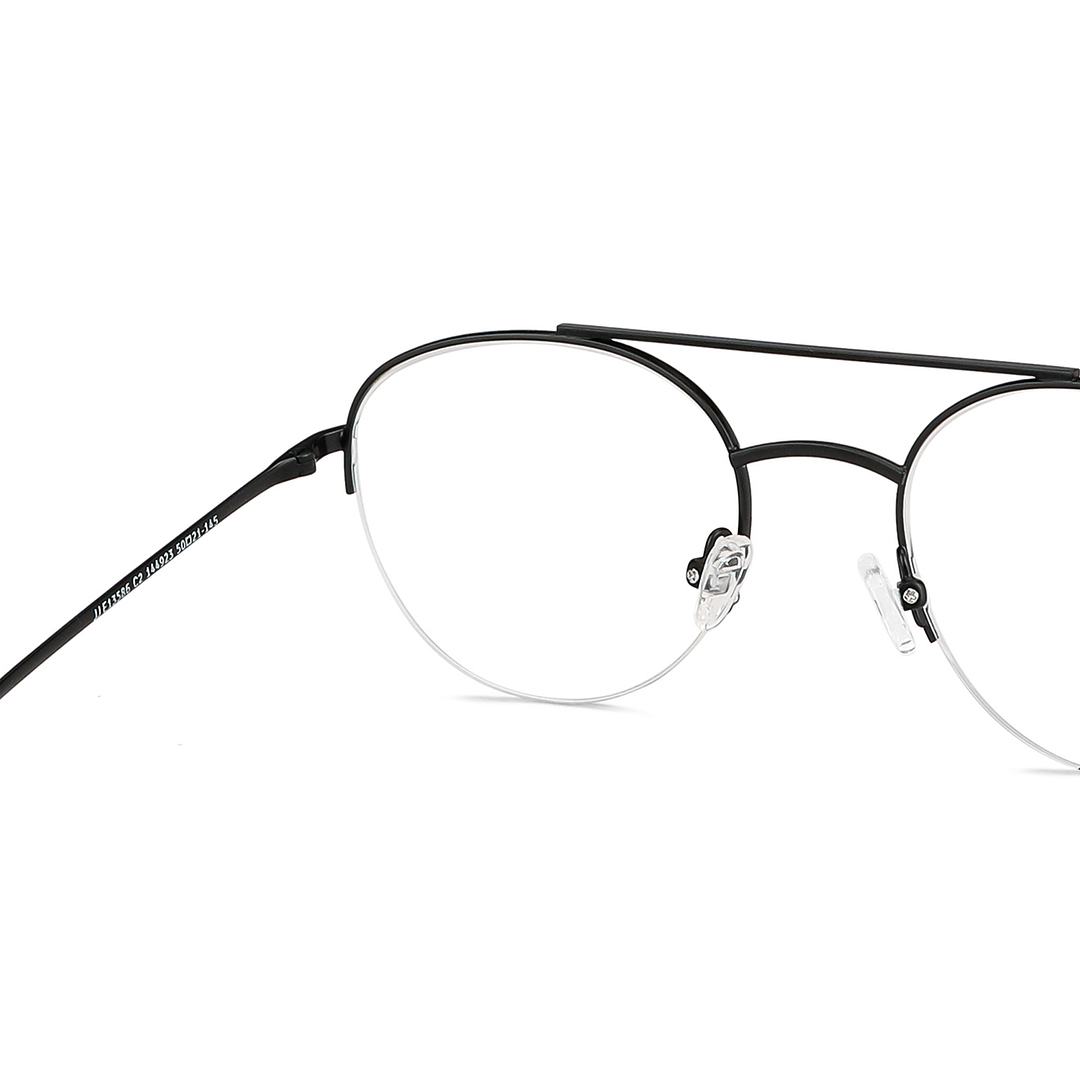 John Jacobs Black Half Rim Aviator right side