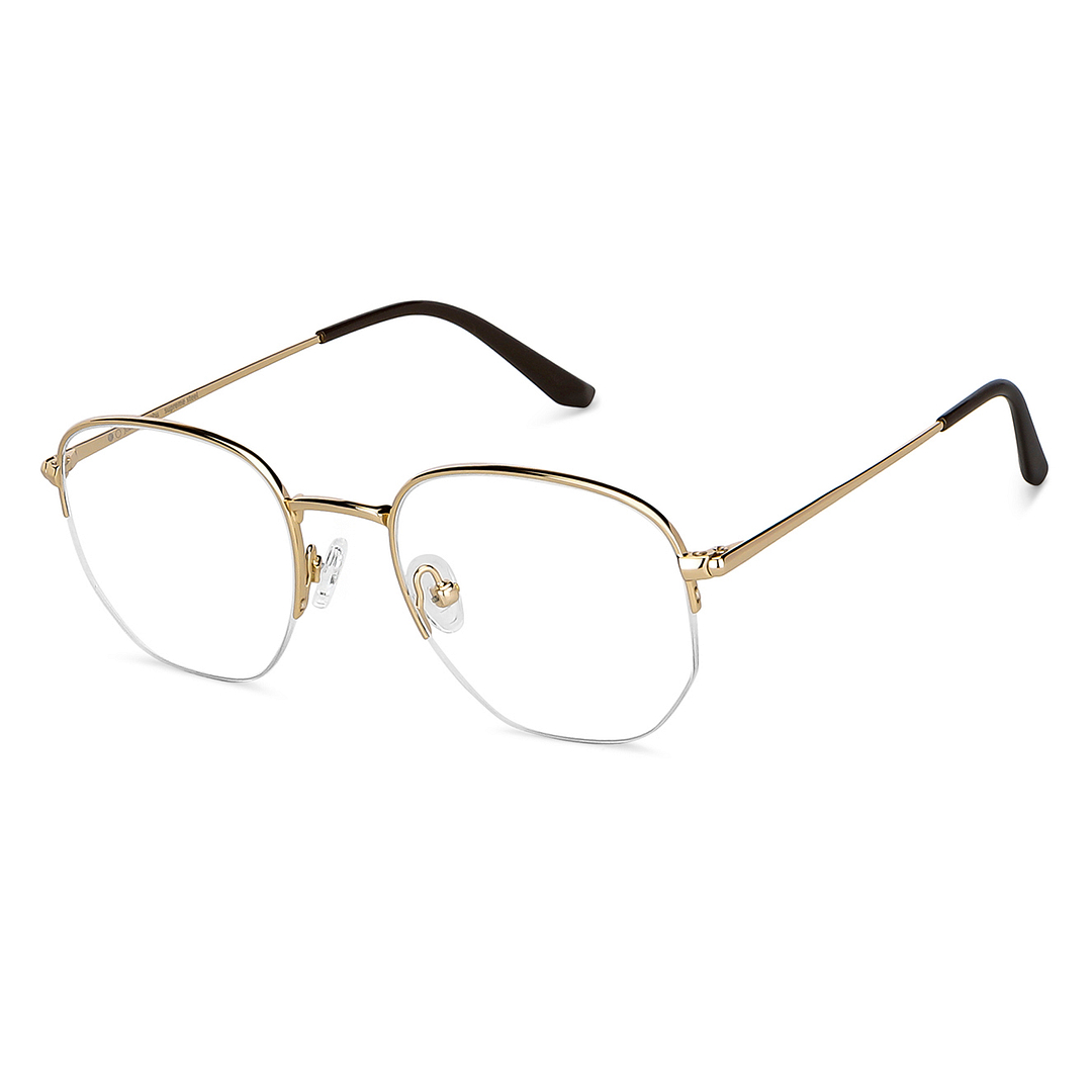 John Jacobs Gold Half Rim Geometric right side