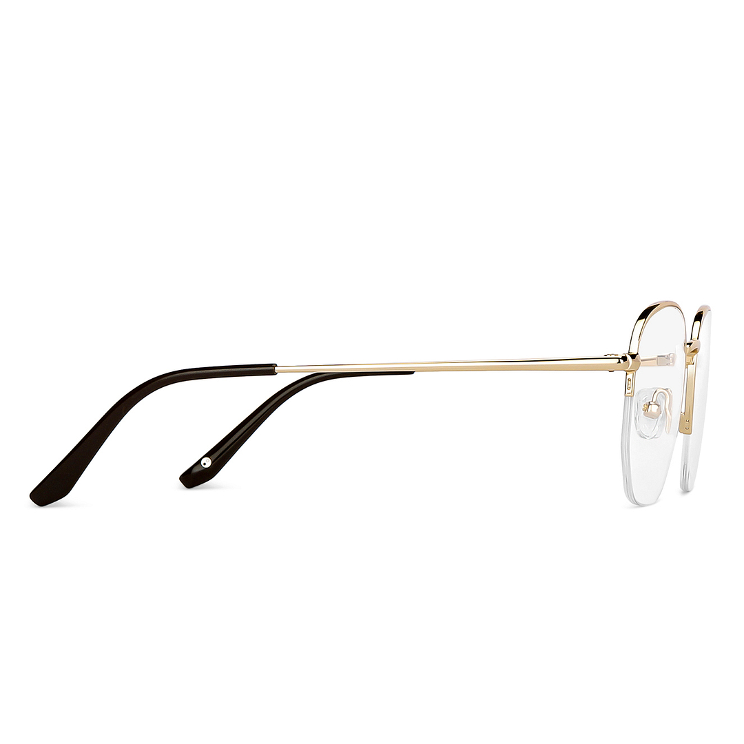 John Jacobs Gold Half Rim Geometric left side